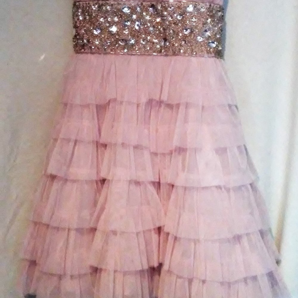Sparkly Pink Mid-Length Dress - Picture 2 of 4